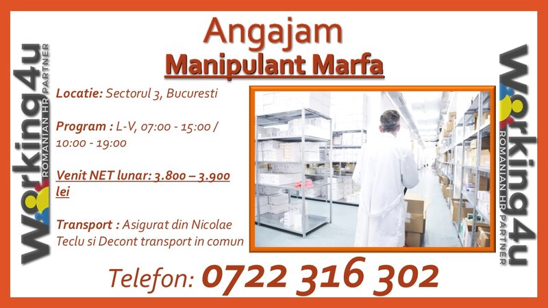 Manipulant marfa - depozit Farma